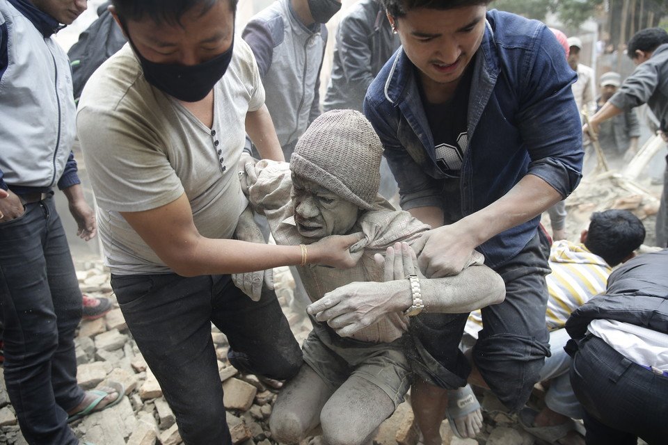 A devastating 7.9 magnitude earthquake struck Nepal on 25 April, 2015, causing widespread damage and casualties. Oxfam is assessing the humanitarian needs and preparing supplies to provide survivors with clean water, sanitation and emergency food. Photo credit: EPA / Narendra Shrestha