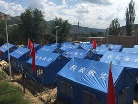 政府把緊急疏散的農戶安置在帳篷區內。（圖片：樂施會）