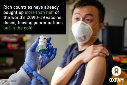 Small group of rich nations have bought up more than half the future supply of leading COVID-19 vaccine contenders （只有英文） - 圖像